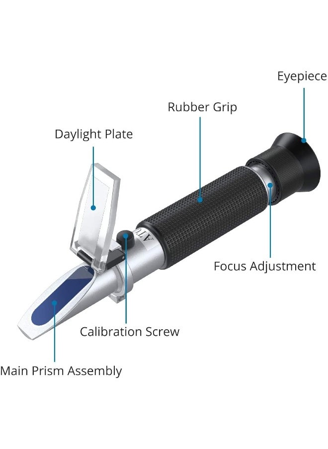 AUTOUTLET Salinity Refractometer, Automatic Temperature Compensation Salt Water Tester Hydrometer 0-100Ppt And 1.000-1.070 Specific Gravity Atc Refractometer For Sea Water Aquarium Tank, Marine Industry  - Image 3