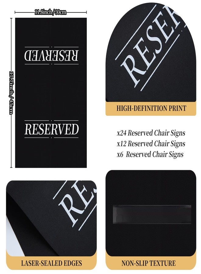 UBCGOTT 6 Pcs Reserved Seating Signs Reserved Chair Sign Printed Placeholder for Church Pew, Wedding, Party Events (Black and White, 6 Pcs) - Image 3