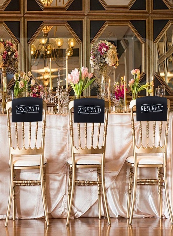 UBCGOTT 6 Pcs Reserved Seating Signs Reserved Chair Sign Printed Placeholder for Church Pew, Wedding, Party Events (Black and White, 6 Pcs) - Image 2