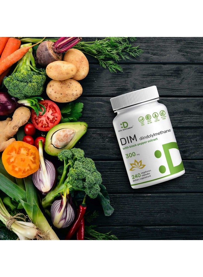 ملحق الصفقة مكمل DIM، ٣٠٠ ملغ، ٢٤٠ كبسولة، تكفي لأربعة أشهر | توازن الإستروجين للرجال والنساء | ثنائي إندوليل ميثان مع مستخلص الفلفل الأسود لتحسين الامتصاص | دعم صحة الهرمونات والبشرة - Image 5