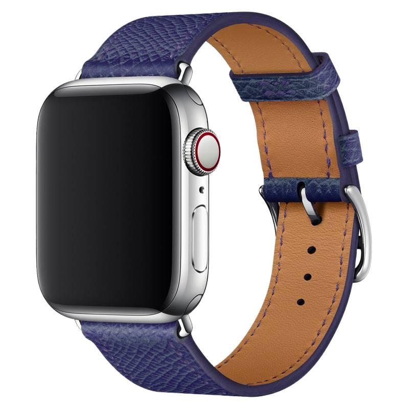 AD Blue Classic Leather Strap Smartwatch Band Compatible with Apple Watch Ultra with Adjustable Fit Replacement Strap for Daily Wear - Image 5