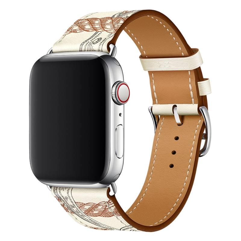 AD Blue Classic Leather Strap Smartwatch Band Compatible with Apple Watch Ultra with Adjustable Fit Replacement Strap for Daily Wear - Image 4