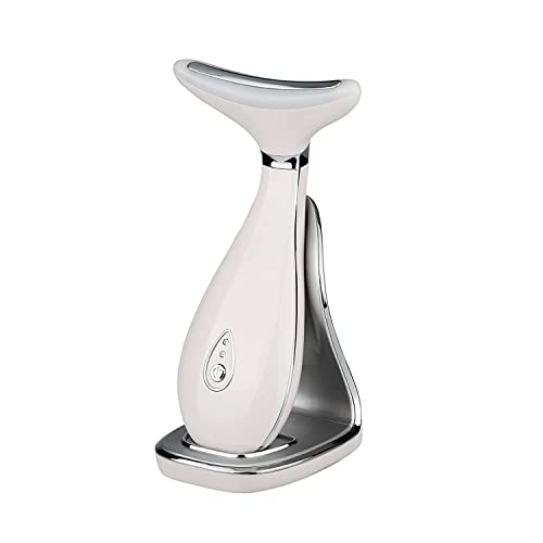 VRAIKO Lily Neck Face Massager Face Sculpting Tool Skin Rejuvenation Device with Thermal Triple Action LED and Vibration for AntiAging Lifting and Tightening Sagging Skin Pearl White - Image 1