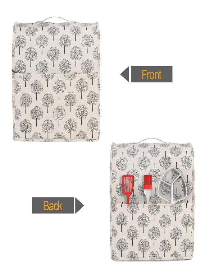 Yarwo Dust Cover for 4.5 qt and All 5 qt Stand Mixer, Protective Stand Mixer Cover with Top Handle and Pockets for Extra Accessories, Tree - Image 4