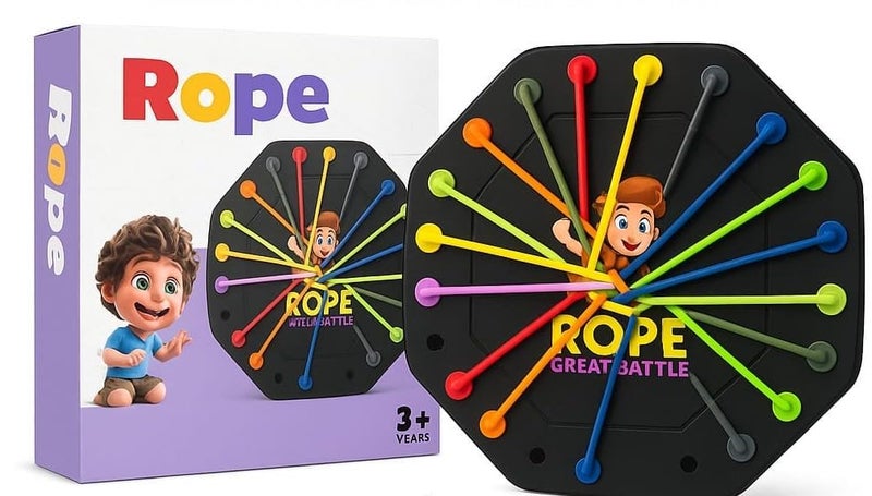 kunya Rope Untangling Puzzle Game, Strategy Board Game for Kids & Adults, Family Travel Party Games with Multi-Level Challenges, Gifts for All Ages (Rope Game) - Image 1