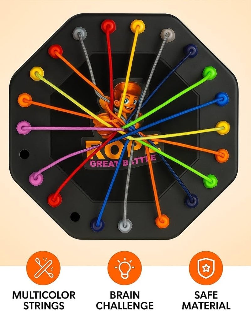 kunya Rope Untangling Puzzle Game, Strategy Board Game for Kids & Adults, Family Travel Party Games with Multi-Level Challenges, Gifts for All Ages (Rope Game) - Image 5