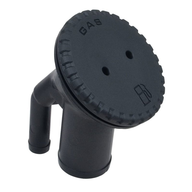 Perko 0542DPGBLK Polymer Vented Fill with Angled Neck for 1-1/2" Hose - Gas-Marked Black Polymer Cap - Image 2