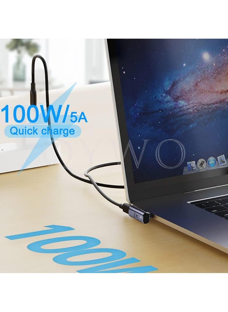 erorex 2 PACK 90 Degree Right Angle USB C Male to USB C Female Adapter,Supports 8k@60HZ and 100W fast charging,Compatible with 3/4,USB Type C interface devices (Transversal 90 degree adapter) - Image 5