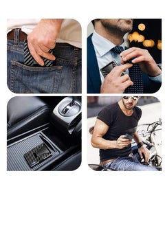 Excefore Carbon Fiber Wallet, Front Pocket Wallets for Men, Mini Credit Card Holder with Metal Money Clip, RFID Blocking Slim Wallet, Minimalist Futuristic Design, Store Various Cards Such As Bank, Ideal Gift  - Image 3