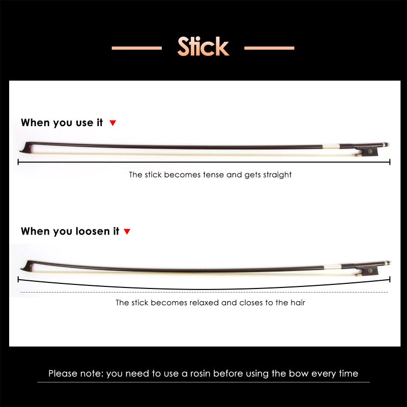 Kmise Carbon Fiber Violin Bows: Lightweight Violin Bow 4/4, Anti-Deformation Full Size Fiddle Bow, Ultra-Stretchy Horse Hair, Gift for Professional, Beginner, Adults, Kids Violins Practice (Coffee) - Image 5