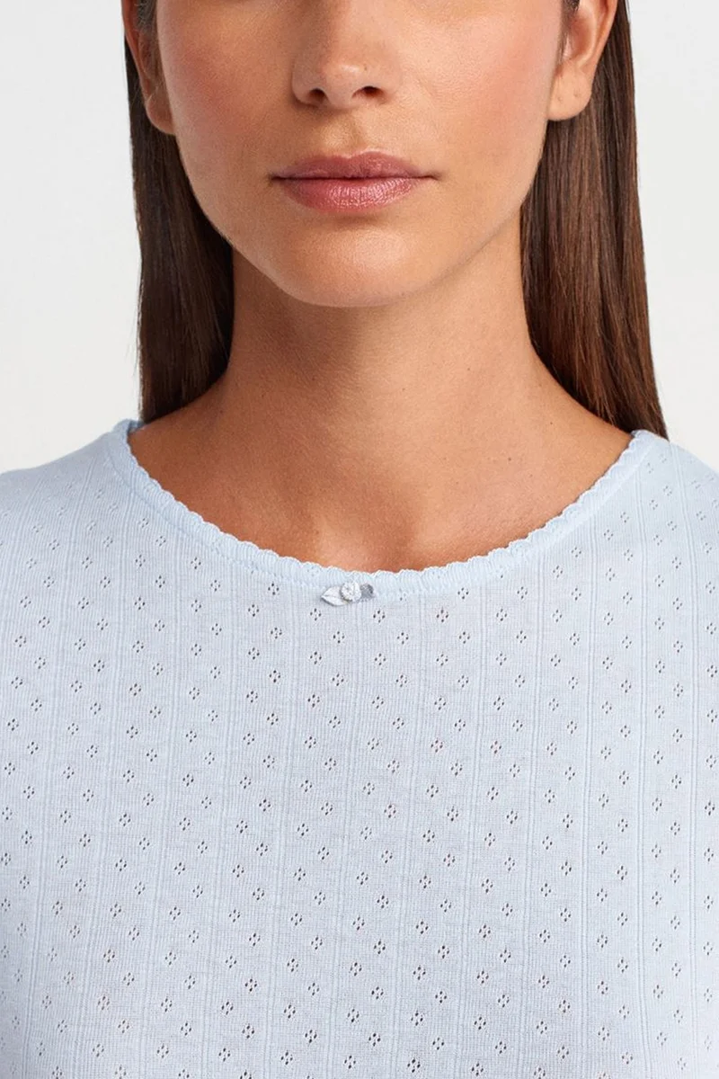 Dilvin Baby Blue DILVIN Women's Ribbed Crop T-Shirt for Women | Best Price UAE