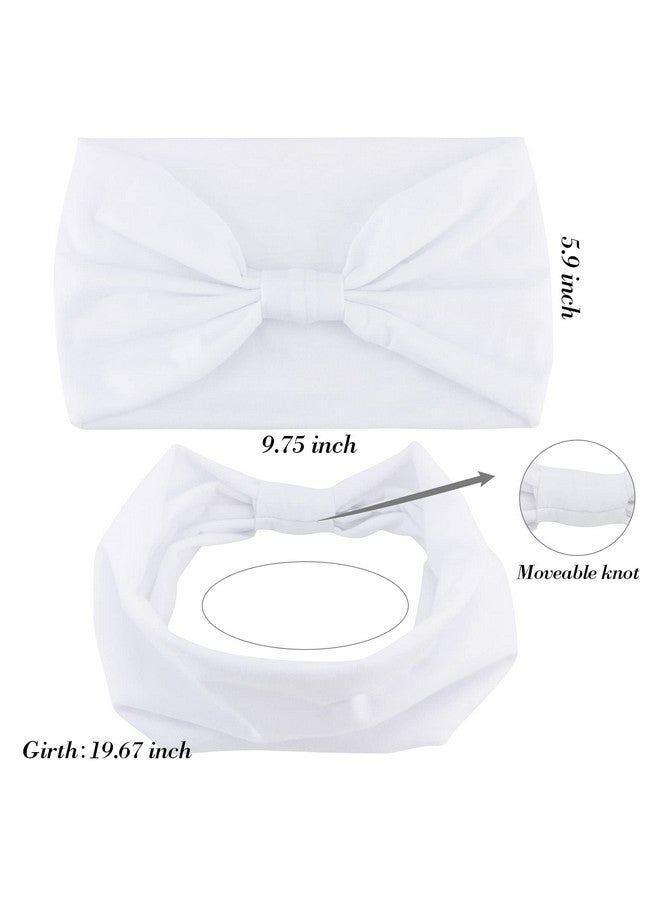 Wecoe Headbands, 6 Pack White Wide Elastic Headbands for Women - Fashion African Headbands For Wigs Head Wrap Knotted Headbands Sports Running Workout Yoga Hair Accessories - Image 3