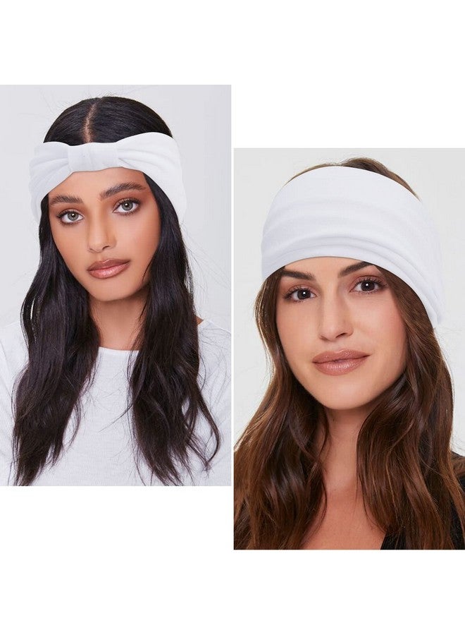 Wecoe Headbands, 6 Pack White Wide Elastic Headbands for Women - Fashion African Headbands For Wigs Head Wrap Knotted Headbands Sports Running Workout Yoga Hair Accessories - Image 5