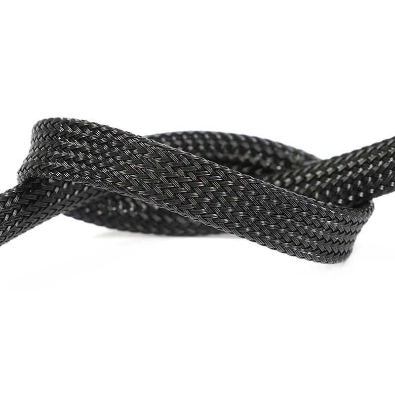 High Density PET Braid Sleeve Fireproof UL94 V0 Snake Cable Wrap 2 60mm 30mm x 1 Meter - Image 2