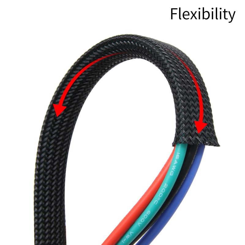 High Density PET Braid Sleeve Fireproof UL94 V0 Snake Cable Wrap 2 60mm 30mm x 1 Meter - Image 5