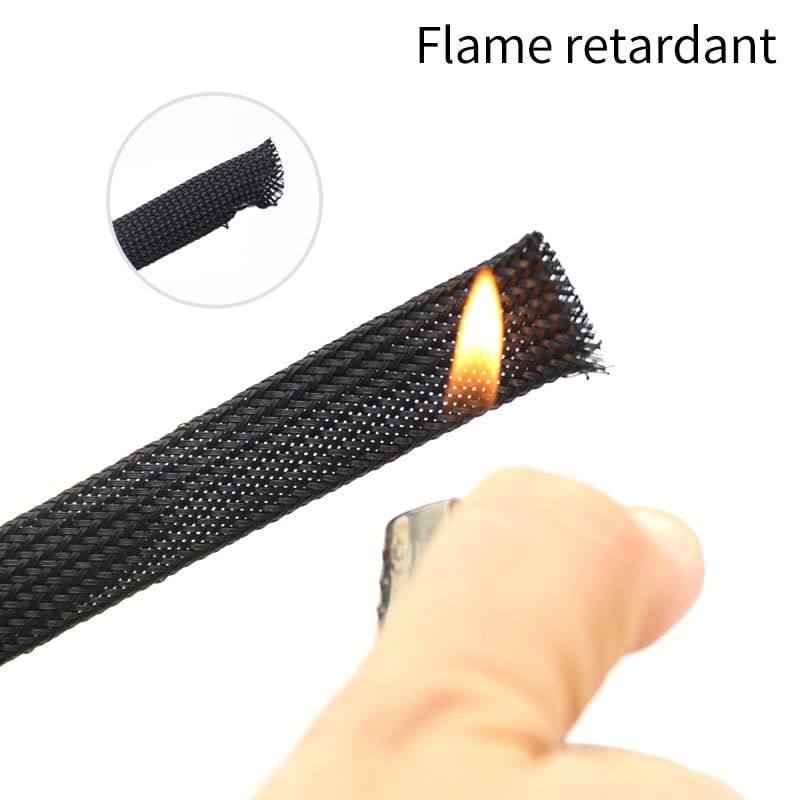 High Density PET Braid Sleeve Fireproof UL94 V0 Snake Cable Wrap 2 60mm 30mm x 1 Meter - Image 4
