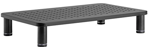 Husky Mounts Monitor Riser Laptop Stand, Adjustable Legs, Stackable, 14.5" x 9.25" x 3.25" Max Height, Matte Black Steel, 1 Stand - Image 1