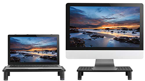Husky Mounts Monitor Riser Laptop Stand, Adjustable Legs, Stackable, 14.5" x 9.25" x 3.25" Max Height, Matte Black Steel, 1 Stand - Image 4