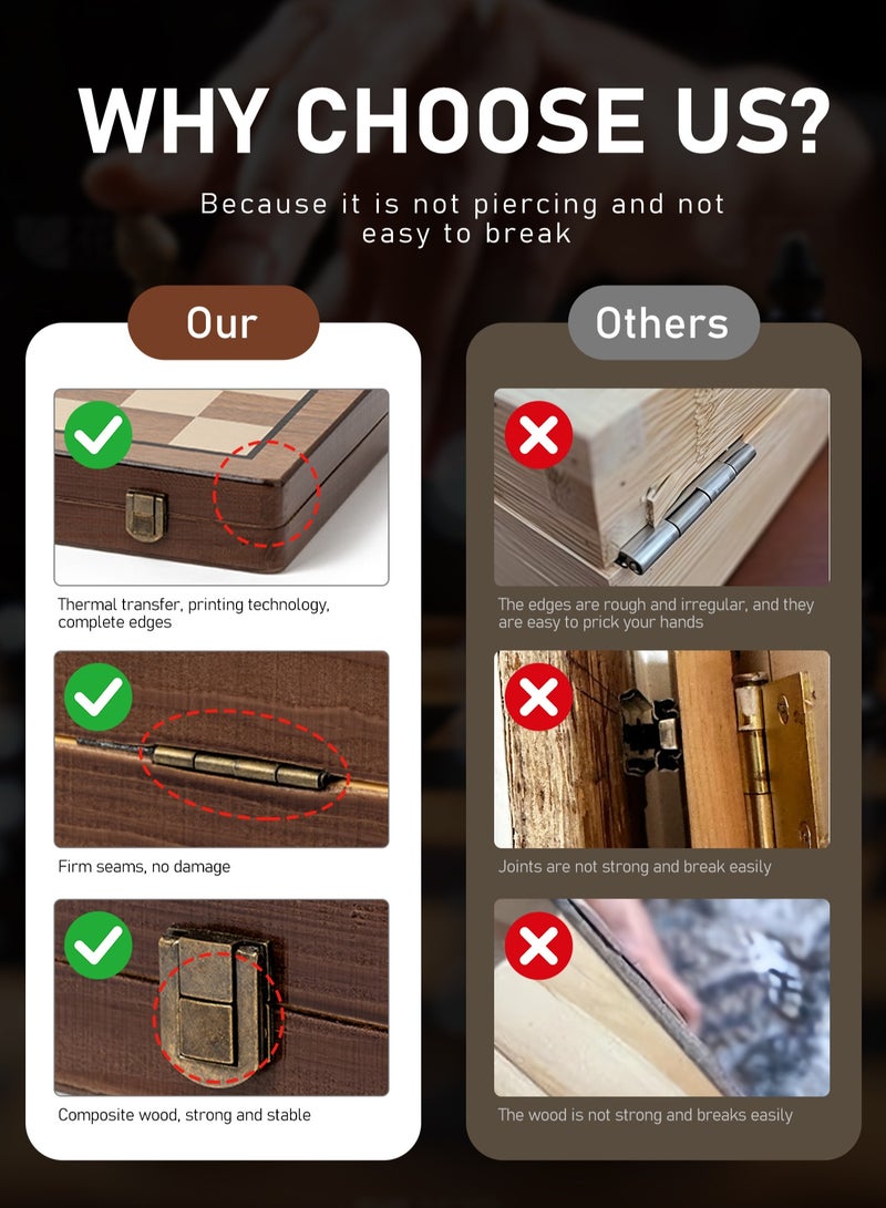 أرابايت لوحة شطرنج مقاس 15 بوصة، مجموعة شطرنج، قطع شطرنج مغناطيسية، 2 ملكة شطرنج، مجموعة لوحات 2 في 1، مجموعة شطرنج قابلة للطي ومحمولة مع فتحات للتخزين، مجموعة شطرنج للمبتدئين للأطفال والكبار - Image 5