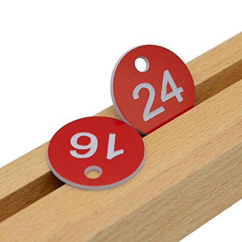 StayMax Plastic ID Number Tags Engraved Tags Key Tags Without Key Rings (1-100, Red) - Image 5