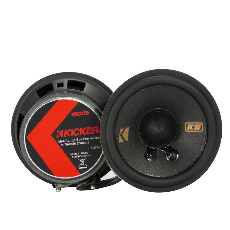 KICKER 51KSC2704 KS-Series 2.75" Midrange Speakers, 4-Ohm, Pair - Image 1