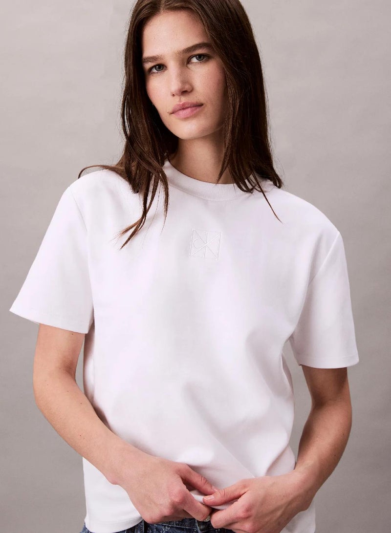 CALVIN KLEIN Emblem Logo Graphic Classic T-Shirt - Image 1