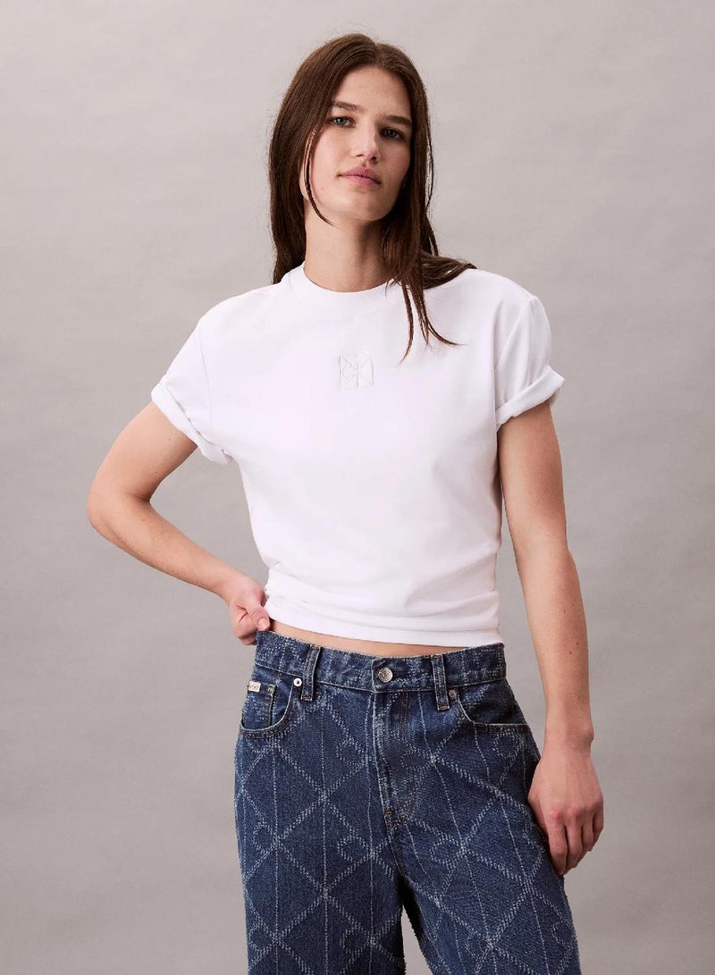 CALVIN KLEIN Emblem Logo Graphic Classic T-Shirt - Image 4