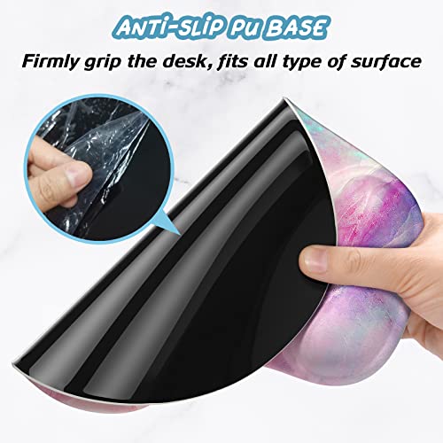 Hsurbtra Ergonomic Mouse Pad with Wrist Rest Support, Gel Mouse Pads with Non-Slip PU Base, Pain Relief Memory Foam Computer Mat, Cute Office Supplies Desk Decro Accessories, Colorful Marble - Image 5