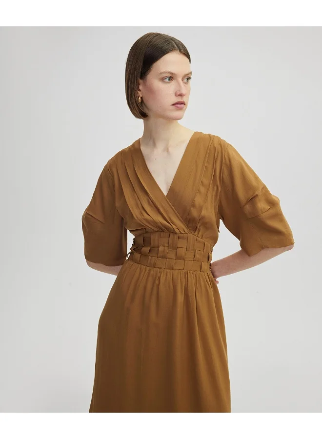 Ipekyol  Regular Fit Draped Midi Dress for Women | Best Price UAE