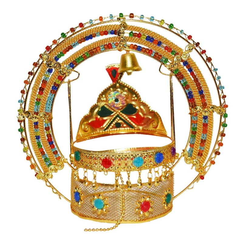 Real Seed Beautiful Swing for Janamashtami Ladoo Gopal Jhula Hindola Parna Krishna Jhula Krishna Palana H x W X D 172 x 165 x 87 CM - Image 1