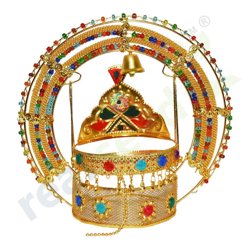 Real Seed Beautiful Swing for Janamashtami Ladoo Gopal Jhula Hindola Parna Krishna Jhula Krishna Palana H x W X D 172 x 165 x 87 CM - Image 2