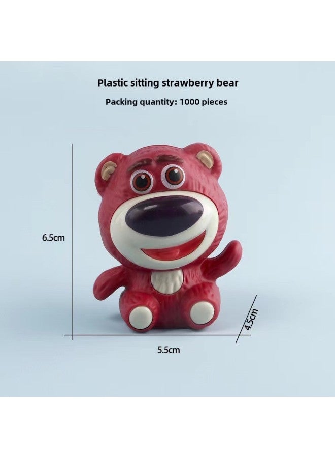 Scenic Spot Special For Plastic Strawberry Bear Cake Decoration Baking Ornaments Toy Story Disney-Color:Plastic Sitting Strawberry Bear - Image 1