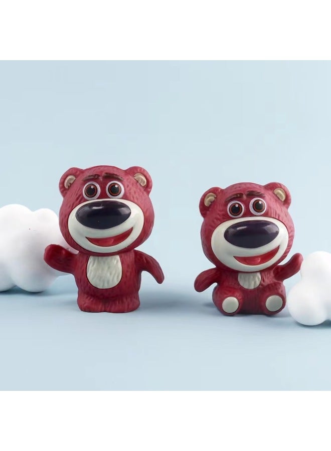 Scenic Spot Special For Plastic Strawberry Bear Cake Decoration Baking Ornaments Toy Story Disney-Color:Plastic Sitting Strawberry Bear - Image 2