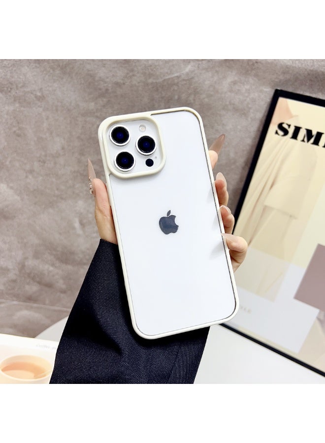 NIBEMINENT Acrylic Protective TPU Case Cover For iPhone 15, White