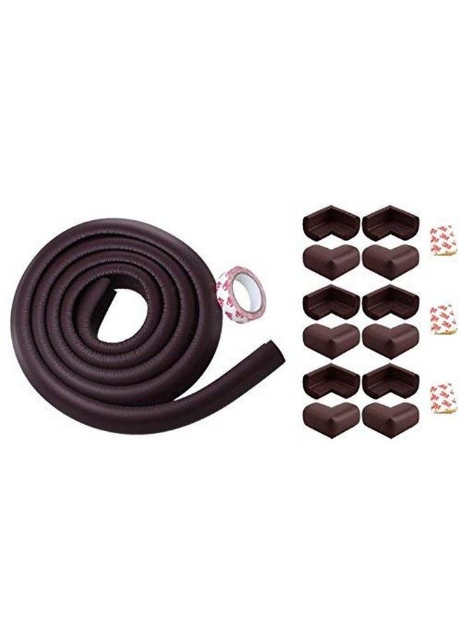 Iktu Edge & Corner Guard Set 2 Meter Coverage Edge Cushion Incl 12 Corner Guard Kids Safety Furnituremarble & Glass Edge Cushion Protector (Brown 1 X Cushion + 12 X Corner Guard) - Image 1
