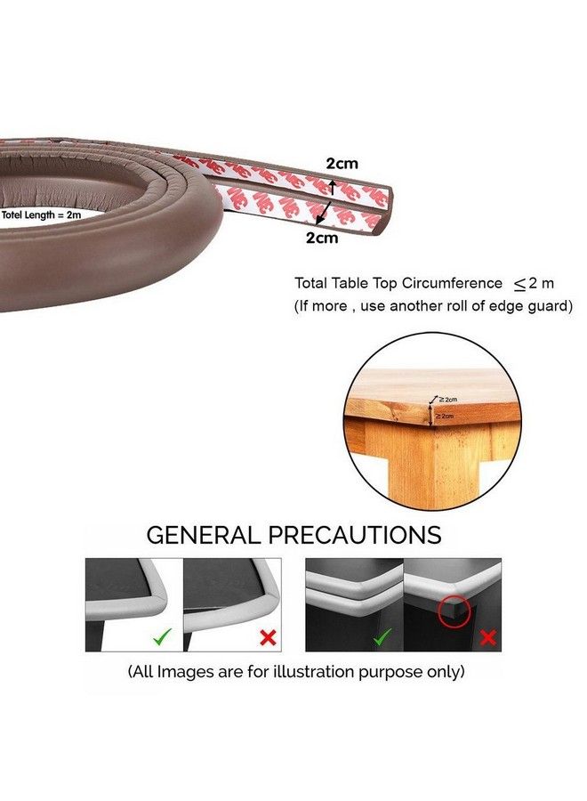 Iktu Edge & Corner Guard Set 2 Meter Coverage Edge Cushion Incl 12 Corner Guard Kids Safety Furnituremarble & Glass Edge Cushion Protector (Brown 1 X Cushion + 12 X Corner Guard) - Image 3