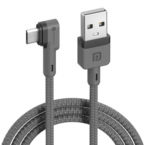 Portronics Konnect L 1.2Mtr, Fast Charging 3A Micro USB Cable with Charge & Sync Function (Grey) - Image 1