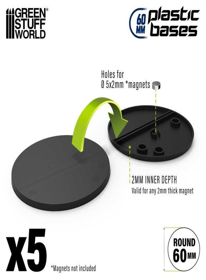 Green Stuff World Plastic Bases - Round 60 mm Black 11274 - Image 4