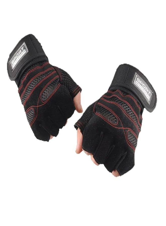 UROCK 1 Pair of Fitness Gloves, Training Gloves for Men and Women - Fitness Gloves for Strength Training, Bodybuilding, Weight Sports & Crossfit Training (Free Size) (Red) - Image 5