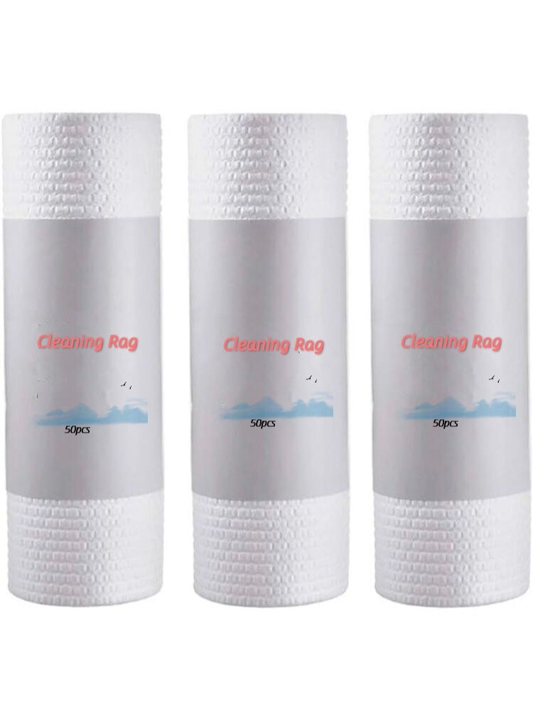 كيتشن خرقة تنظيف المطبخ 50 قطعة/الأسطوانة للاستعمال مرة واحدة، منشفة غسيل الحمام، خرقة مسح 3 بكرات - Image 1