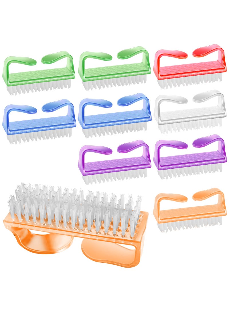 NICEMOVIC NICEMOVIC 10 Pcs Handle Grip Nail Brush Hand Fingernail Cleaner Brush Manicure Tools Scrub Cleaning Brushes Kit Use for Toe and Nail Cleaning Random Colors 