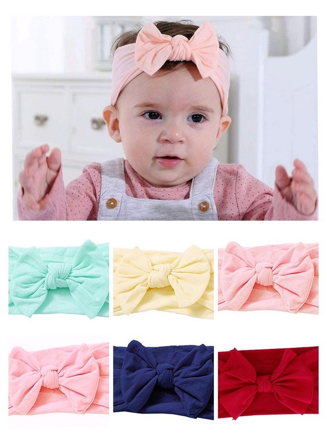 ANNACREATIONS Premium Designer Soft Flower Bow Hairband, Plastic Headband Hair Accessories For Baby Girls, Pack Of 6 - Assorted - Image 1