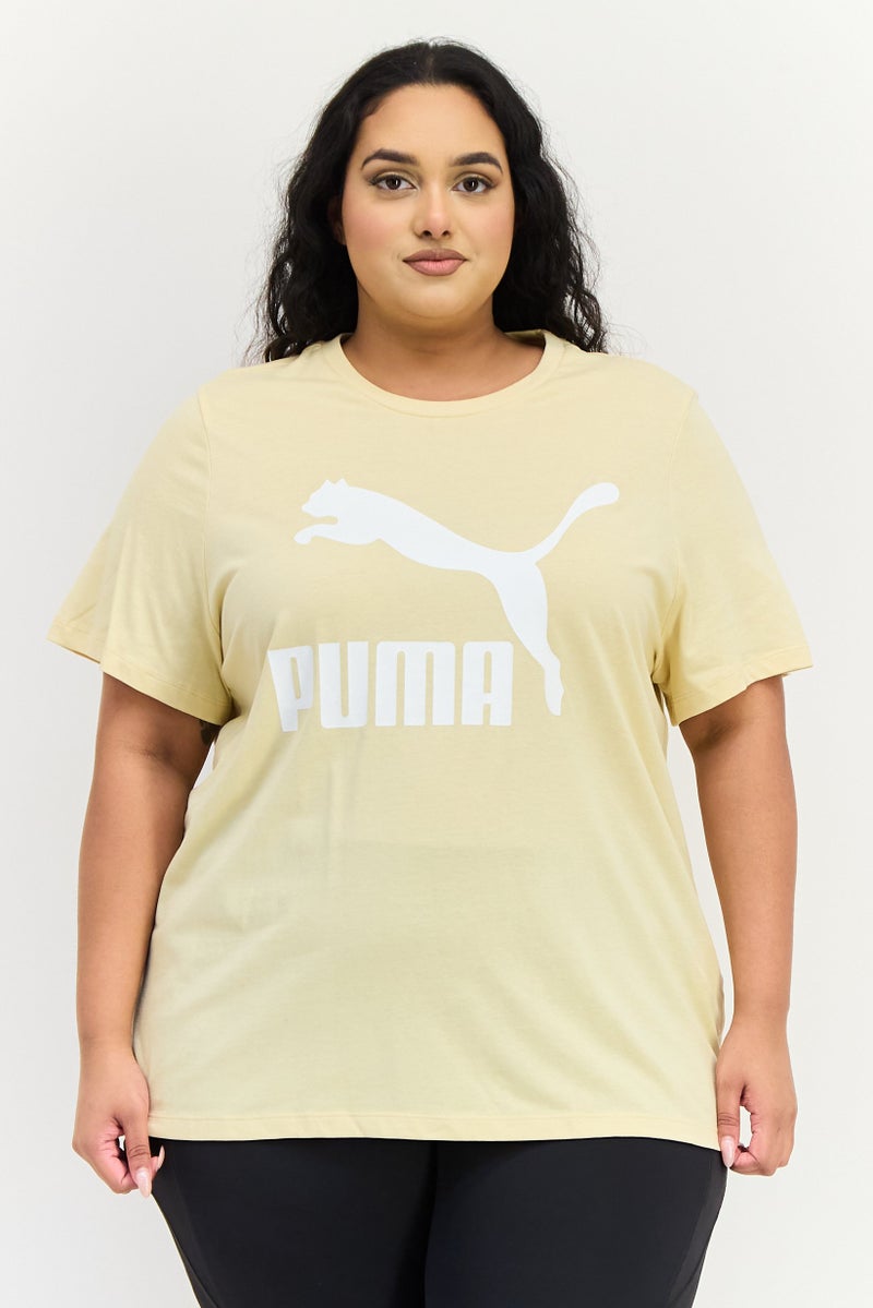 PUMA Women Sportswear Fit Short Sleeve Outdoor T-Shirt, Beige - Image 1