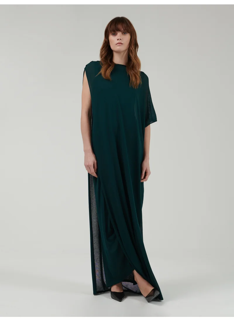 leem Asymmetric Knitted Kaftan