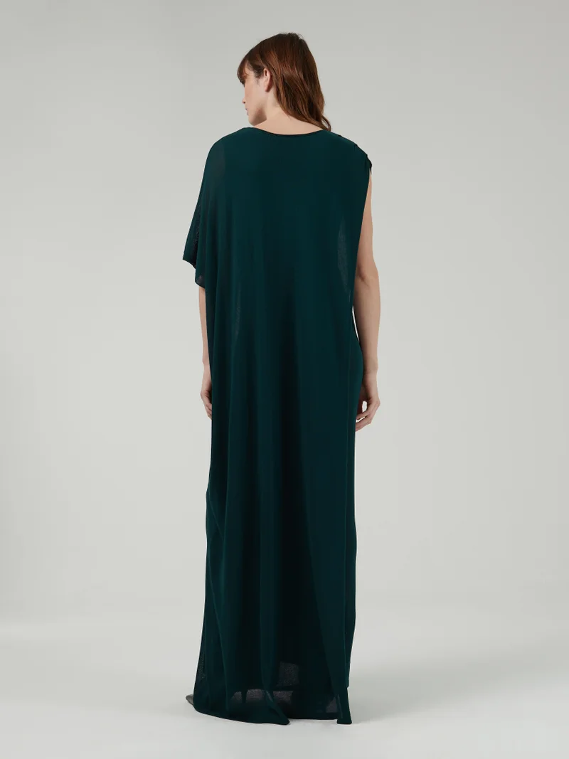 leem Asymmetric Knitted Kaftan