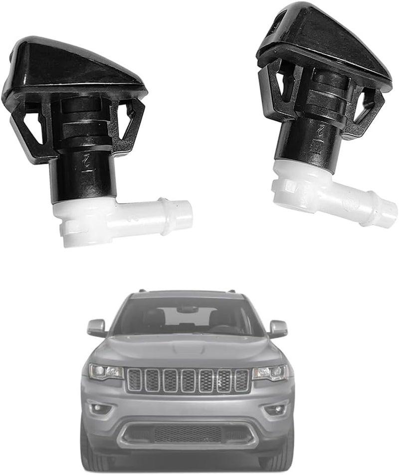 AMFRNE 68260443AA Premium Wiper Washer Nozzles Fit for 2011-2023 Jeep Grand Cherokee WK2 WL Windshield Washer Fluid Jet Nozzle | Easy to Install | 2 Pack, Ref 55372143AB, Grand Cherokee Washer Accessories - Image 1