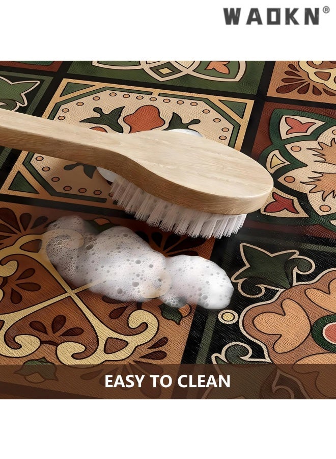 WAOKN Coffee Mat, Boho Style Dish Drying Mat, Fast Water Absorption, Hide Stains, Easy to Clean, Fit Coffee Bar Accessories, Bar Mats for Countertop, boho Checkered, heat insulation pad , diatomaceous earth material ,40*60cm . - Image 2