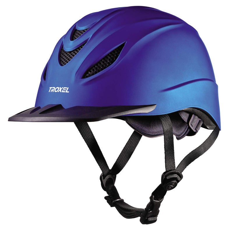 Troxel Intrepid سرج ركوب الخيل خوذة منخفضة المظهر قابلة للتعديل تصميم آمن لركوب الخيل صغير (6-5/8-7) نيلي - Image 1
