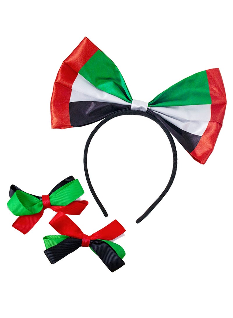 Magic Park Cute Bow-Tie Headband or UAE National Day, UAE Bow World Cup and Flag Day for Women Men Girl Boy - Image 1