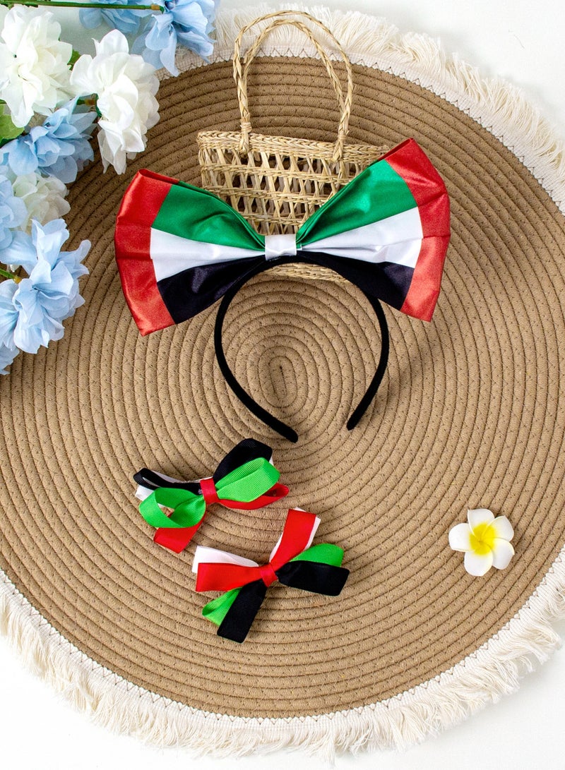 Magic Park Cute Bow-Tie Headband or UAE National Day, UAE Bow World Cup and Flag Day for Women Men Girl Boy - Image 2